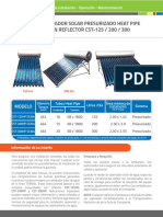 TERMAL Manual Calentador Presurizado HP CST CON REFLECTOR 125 - 200 - 300 EN ACERO INOXIDABLE