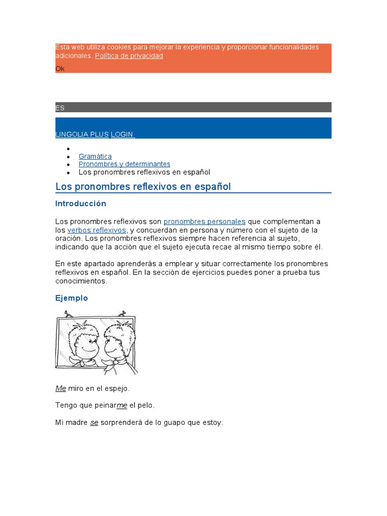 Pronombres Reflexivos en Español | PDF | Verbo | Asunto (gramática)