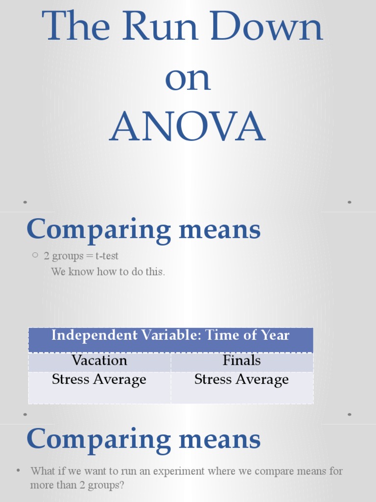 Understanding One-Way ANOVA Basics | PDF | Analysis Of Variance ...