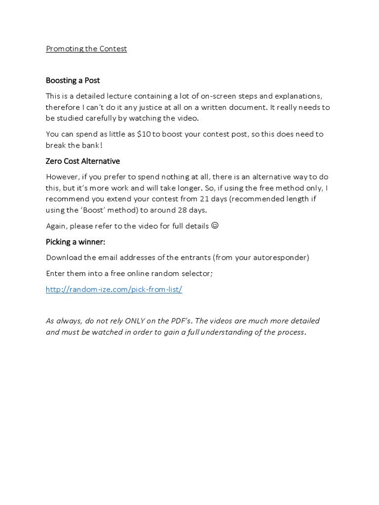 8.1 Promoting The Contest PDF | PDF | Career & Growth | Finance & Money ...