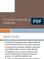 Investigation of An Epidemic