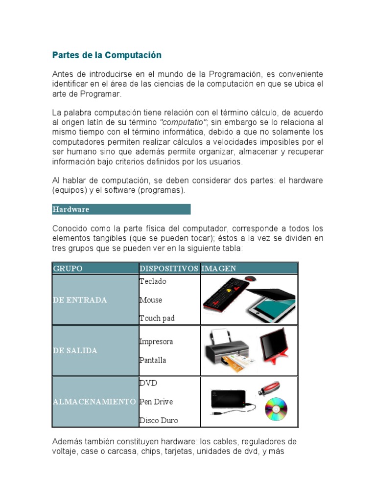 Partes Esenciales de la Computación | PDF | Hardware de la computadora ...