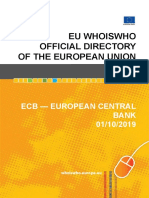 Eu Whoiswho Official Directory of The European Union: Ecb - European Central Bank 01/10/2019