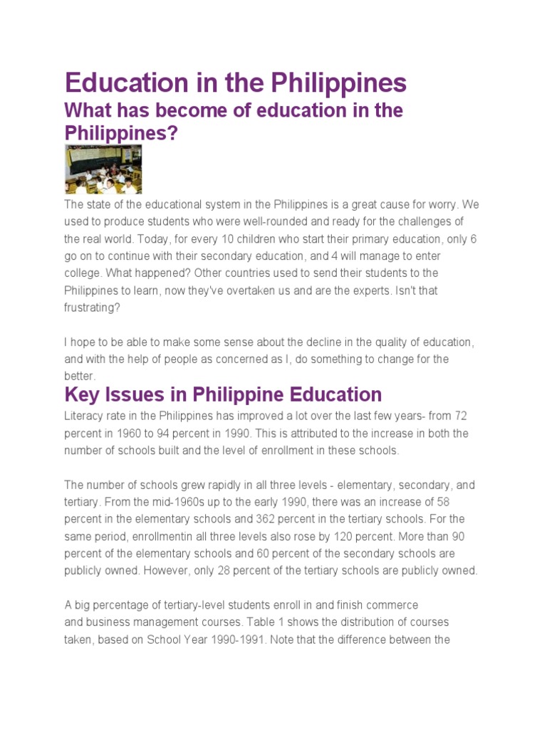 Education in The Philippines | PDF | Teachers | Schools