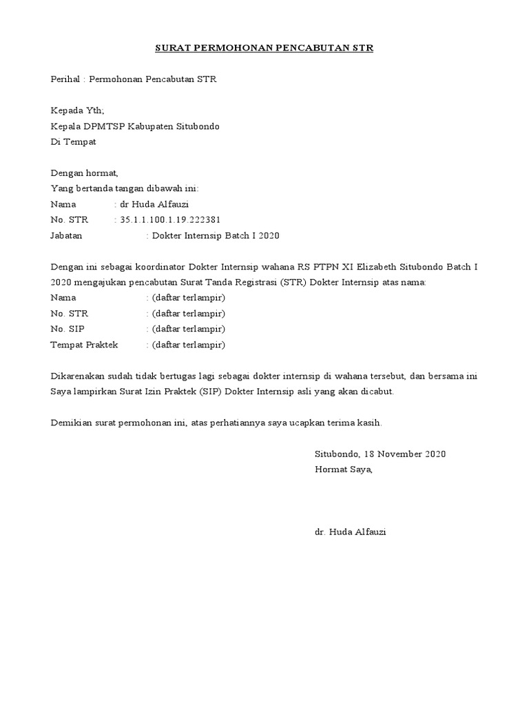 Pencabutan STR Dokter Internsip RS Elizabeth | PDF | Kesehatan Holistik ...