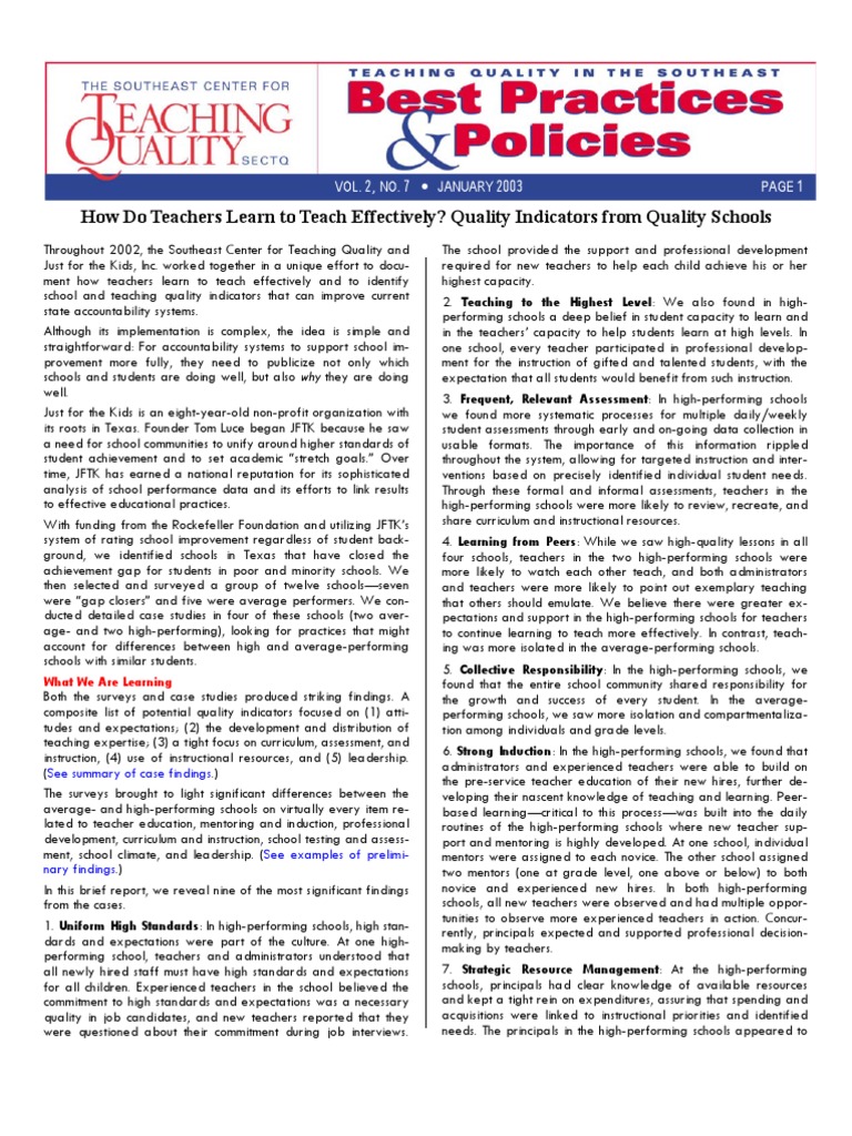 Quality Indicators of Ideal Teachers | PDF | Teachers | Educational ...