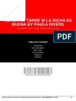 Nunca Es Tarde Si La Bicha Es Buena by Paula Rivers: Table of Content