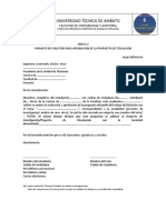 Anexo 2 Formato de Solicitud Para Aprobacion de La Propuesta de Titulacion