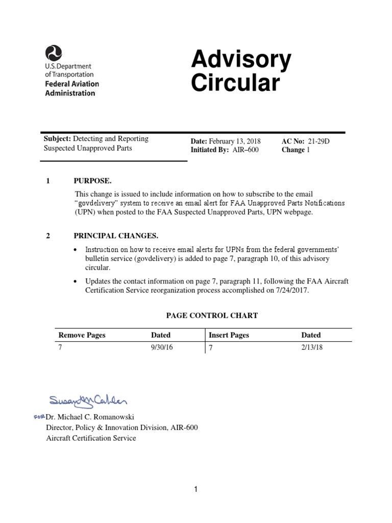 Reporting Suspected Unapproved Parts | PDF | Federal Aviation ...
