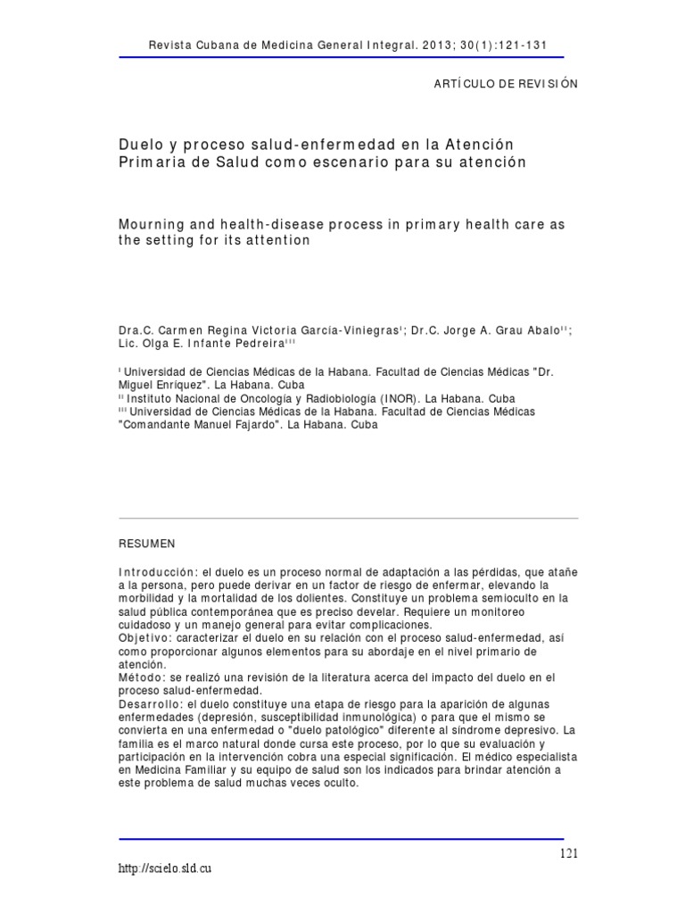 Duelo Proceso Salud Enfermedad | PDF | Las emociones | Dolor