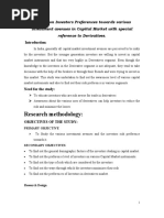 A Study On Investors Preferences Towards Various Investment Avenues in Capital Market With Special Reference To Derivatives