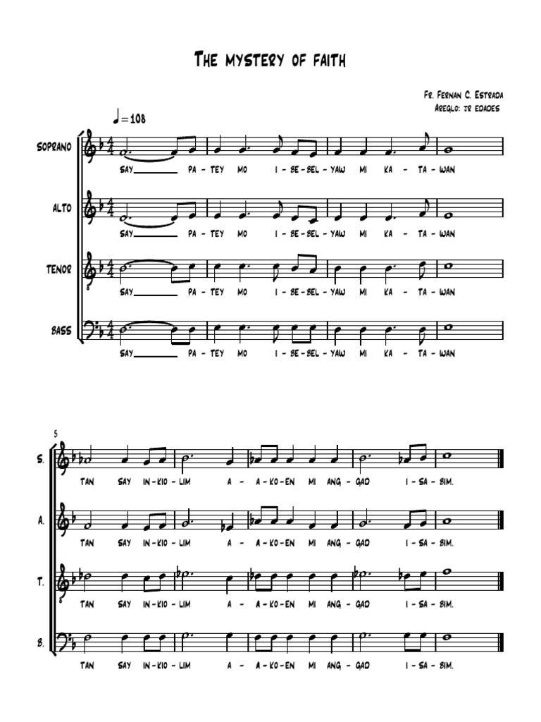 The Mystery of Faith Fernan - Full Score | PDF
