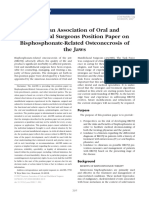 American Association of Oral and Maxillofacial Surgeons Position Paper On Bisphosphonate-Related Osteonecrosis of The Jaws