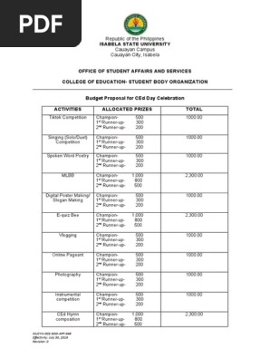 Budget Proposal