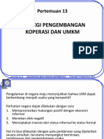 Strategi Pengembangan Koperasi Dan Umkm: Pertemuan 13