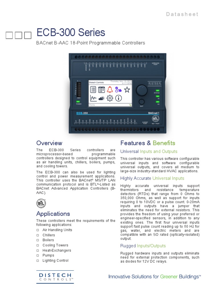 ECB-300 Series - DS - 24 - EN | PDF | Building Automation | Electrical