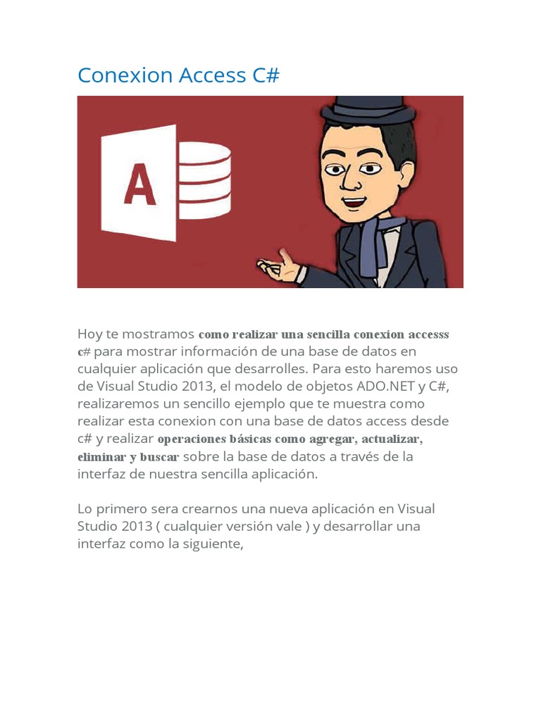 Conexión a Access desde C# | PDF | C Sharp (lenguaje de programación ...