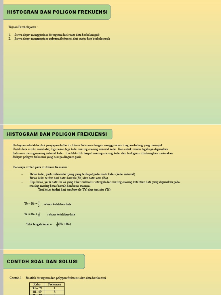 Histogram Dan Poligon Frekuensi | PDF