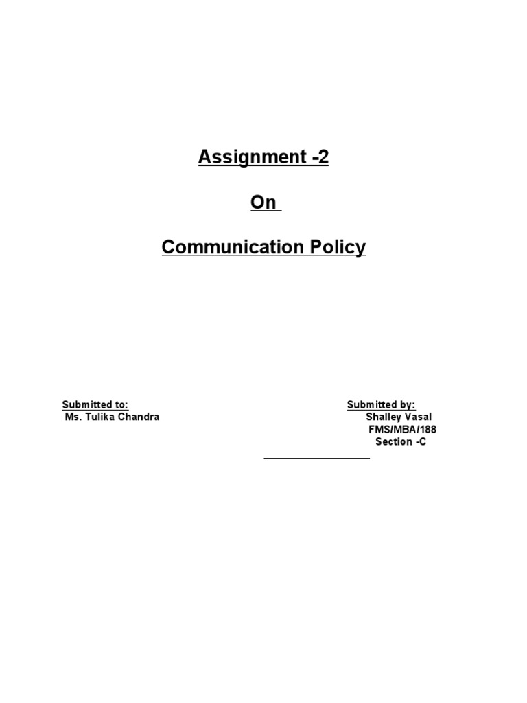business communication assignment 2