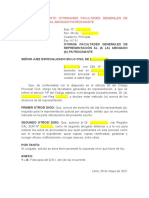 Escrito Otorgando Facultades Generales de Representación Al Abogado Patrocinante