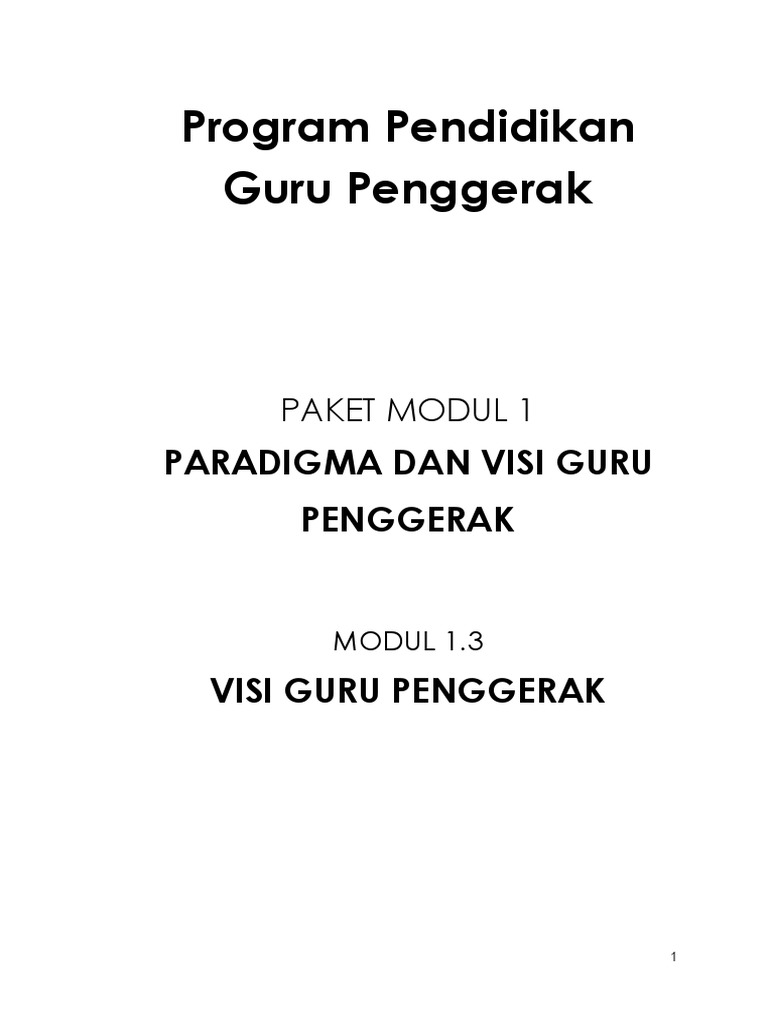 Visi Calon Guru Penggerak | PDF | Karier & Perkembangan