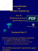 Formal Methods For Software Engineering: Modelling & Analysis of System Behaviour