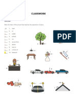 Prepositions of Place CLASSWORK