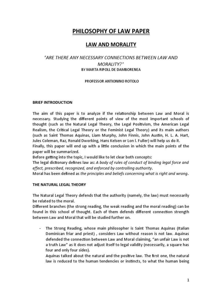 Law and Moral Philosophy of Law | PDF | Jurisprudence | Philosophical ...