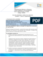 Guía de Actividades y Rúbrica de Evaluación - Unidad 2 - Tarea 3 - Organización