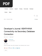ABAP HANA Via Secondary Database Connection