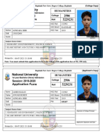 National University: Application Form