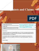 Complaints and Claims