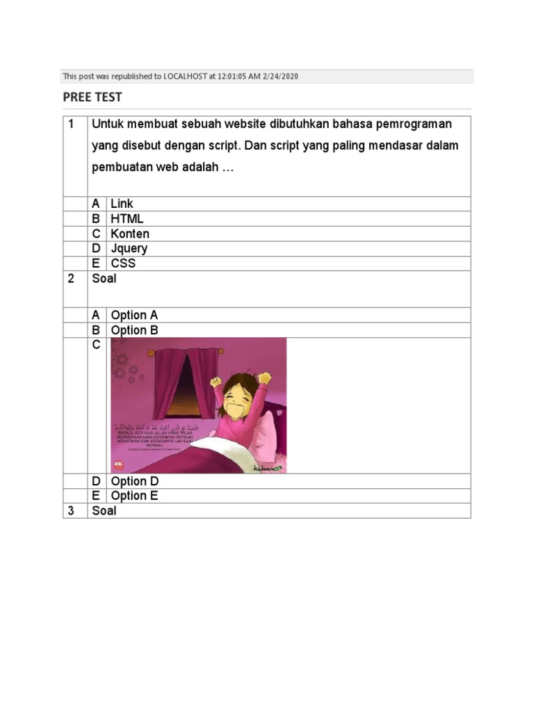 Soal Pretes Website dan Wacana | PDF
