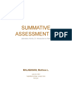 Summative Assessment 3B: MALABANAN, Matthew L