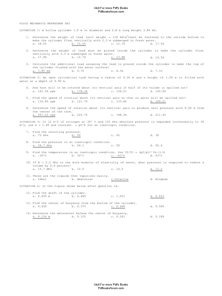 Advanced Fluid Mechanics Problems | PDF | Pressure | Buoyancy