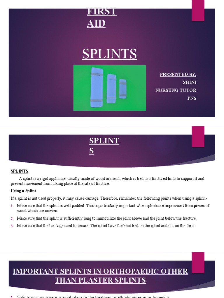 Splints PDF Orthopedic Surgery Musculoskeletal System