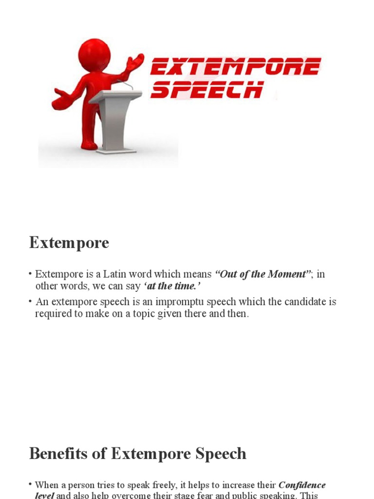 Benefits and Tips for Extempore Speech | PDF | Career & Growth
