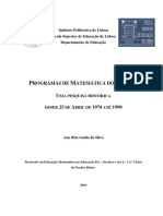 Evolução dos Programas de Matemática do 1o Ciclo 1974-1990