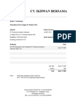 CV. IKHWAN BERSAMA - Surat Invoice DP 50% Pembuatan Video Workshop PT. Firmenich Aromatics Indonesia Tahun 2021