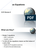 Simultaneous Equations: OCR Module 8