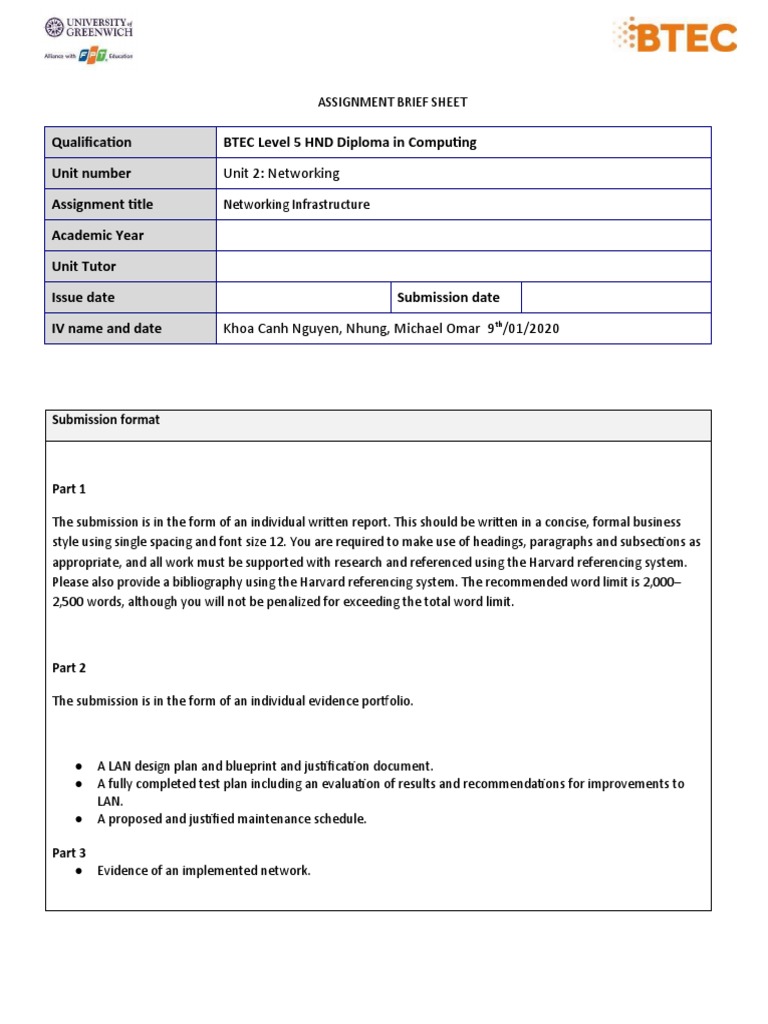 Networking Infrastructure Assignment Guide | PDF | Computer Network ...