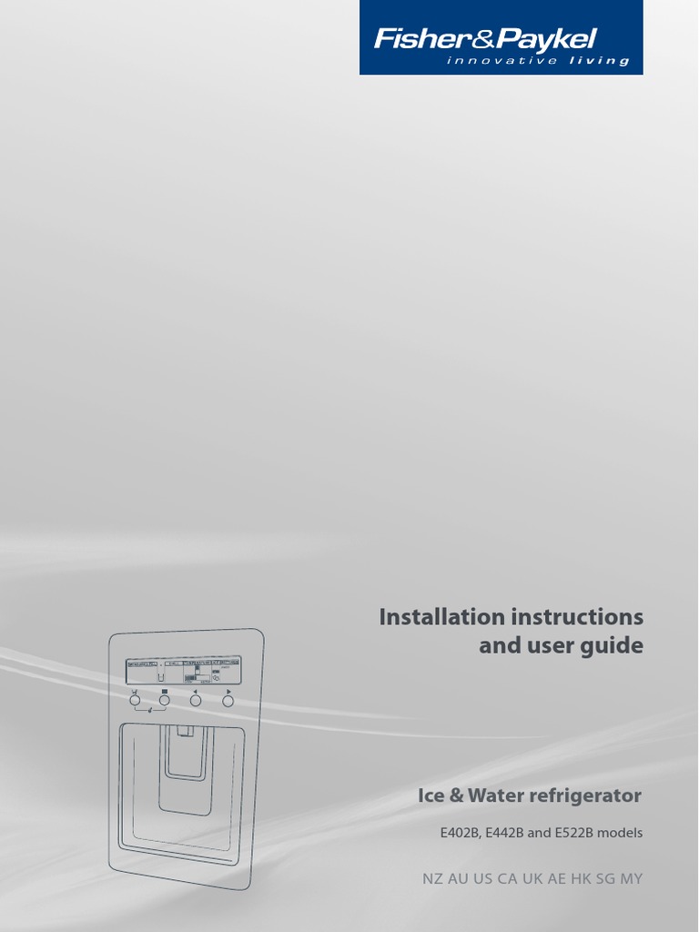 Fisher Paykel E402b User Manual PDF Refrigerator Ice