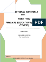 Instructional Materials FOR: PHED 10012 Physical Education I (Physical Fitness)