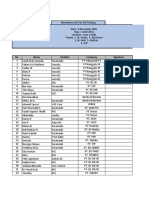 Attendance List First Aid Training