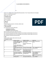 Class observation report analyzes teaching methods