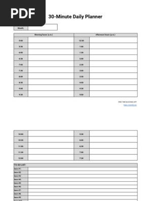 30 Minute Daily Planner