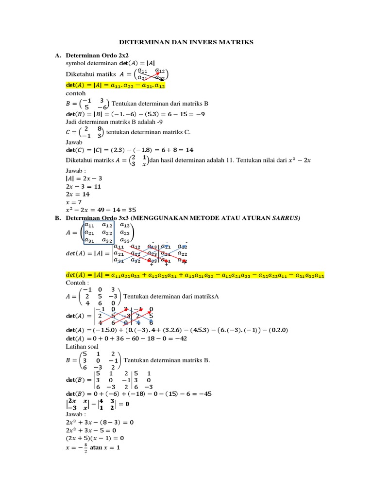 Matriks Determinan Nol dan Invers | PDF