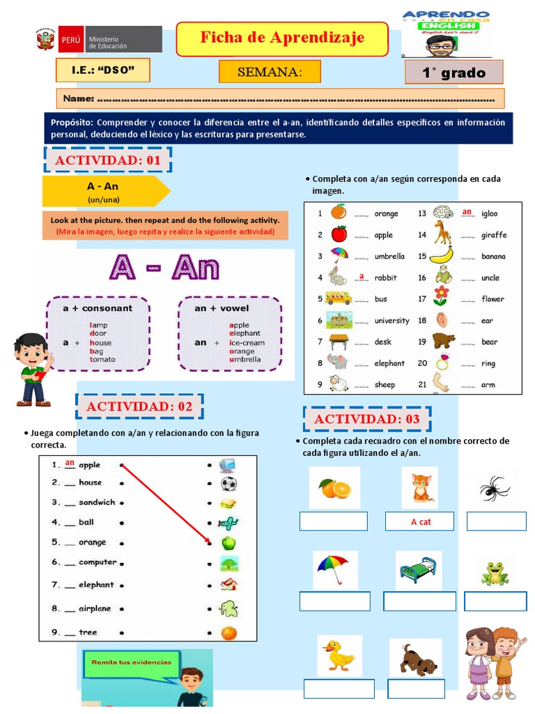 Ingles 1° Semana 09 | PDF
