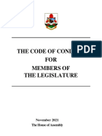 The Code of Conduct For Members of The Legislature Bermuda November 8 2021