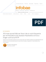 Afirman Que El Fallo en Favor de Un Contribuyente Por El Impuesto A La Riqueza Impulsará A Otros A Litigar Contra La AFIP - Infobae